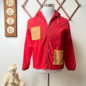 1980s Vintage Hooded Windbreaker Water Repellent Jacket